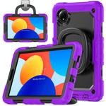 For Xiaomi Redmi Pad SE 8.7 2024 D Type Silicone Hybrid PC Tablet Case with Handle Holder(Purple)