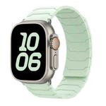 For Apple Watch 46mm / 49mm / 45mm / 44mm Magnetic Silicone Watch Band(Light Mint)