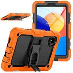 For Xiaomi Redmi Pad SE 8.7 2024 Silicone Hydric PC Tablet Case with Shoulder Strap & Holder(Orange)
