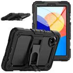 For Xiaomi Redmi Pad SE 8.7 2024 Silicone Hydric PC Tablet Case with Shoulder Strap & Holder(Black)