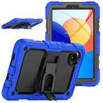 For Xiaomi Redmi Pad SE 8.7 2024 Silicone Hydric PC Tablet Case with Shoulder Strap & Holder(Dark Blue)