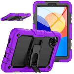 For Xiaomi Redmi Pad SE 8.7 2024 Silicone Hydric PC Tablet Case with Shoulder Strap & Holder(Purple)