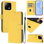 For Xiaomi 13 5G Skin Feel Solid Color Leather Phone Case with Lanyard(Lemon Yellow)