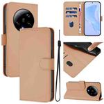 For Xiaomi 13 Ultra Skin Feel Solid Color Leather Phone Case with Lanyard(Nude)