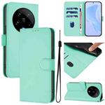 For Xiaomi 14 Ultra 5G Global Skin Feel Solid Color Leather Phone Case with Lanyard(Mint Green)