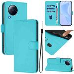 For Xiaomi Civi 3 5G Skin Feel Solid Color Leather Phone Case with Lanyard(Lake Blue)