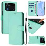 For Xiaomi Poco M4 Pro 4G Skin Feel Solid Color Leather Phone Case with Lanyard(Mint Green)