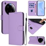 For Xiaomi 15 Ultra Skin Feel Solid Color Leather Phone Case with Lanyard(Lavender Purple)