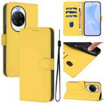 For Huawei nova 14 Pro Skin Feel Solid Color Leather Phone Case with Lanyard(Lemon Yellow)