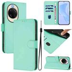 For Huawei nova 14 Skin Feel Solid Color Leather Phone Case with Lanyard(Mint Green)