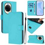 For Huawei nova 14 Skin Feel Solid Color Leather Phone Case with Lanyard(Lake Blue)