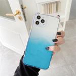 For iPhone 12 / 12 Pro Gradient Shockproof TPU + Acrylic Protective Case with Detachable Buttons(Gradient Blue)