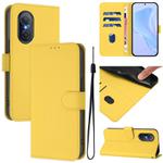 For Honor 50 SE / Huawei nova 9 SE Skin Feel Solid Color Leather Phone Case with Lanyard(Lemon Yellow)