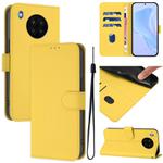 For Honor 50 Lite / Huawei nova 8i Skin Feel Solid Color Leather Phone Case with Lanyard(Lemon Yellow)