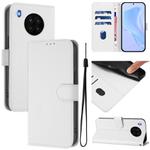 For Honor 50 Lite / Huawei nova 8i Skin Feel Solid Color Leather Phone Case with Lanyard(White)