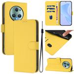 For Honor Magic5 Pro Skin Feel Solid Color Leather Phone Case with Lanyard(Lemon Yellow)