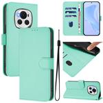 For Honor Magic6 Skin Feel Solid Color Leather Phone Case with Lanyard(Mint Green)