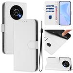 For Honor X30 5G / X9 5G / X9 4G Skin Feel Solid Color Leather Phone Case with Lanyard(White)