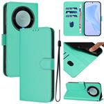 For Honor X40 / X9a / Magic5 Lite Skin Feel Solid Color Leather Phone Case with Lanyard(Green)