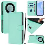 For Honor X40 / X9a / Magic5 Lite Skin Feel Solid Color Leather Phone Case with Lanyard(Mint Green)