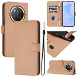 For Honor X9C 5G Global Skin Feel Solid Color Leather Phone Case with Lanyard(Nude)