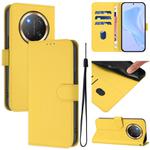 For Honor X9C 5G Global Skin Feel Solid Color Leather Phone Case with Lanyard(Lemon Yellow)