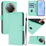 For Honor X9C 5G Global Skin Feel Solid Color Leather Phone Case with Lanyard(Mint Green)