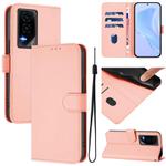 For Honor GT Skin Feel Solid Color Leather Phone Case with Lanyard(Pink)