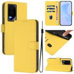 For Honor GT Skin Feel Solid Color Leather Phone Case with Lanyard(Lemon Yellow)