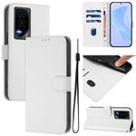 For Honor GT Skin Feel Solid Color Leather Phone Case with Lanyard(White)