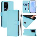 For Honor GT Skin Feel Solid Color Leather Phone Case with Lanyard(Sky Blue)
