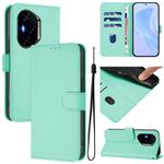 For Honor 300 Pro / 300 Ultra Skin Feel Solid Color Leather Phone Case with Lanyard(Mint Green)