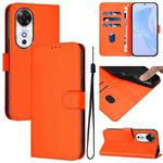 For Honor Play 60 5G Skin Feel Solid Color Leather Phone Case with Lanyard(Orange)