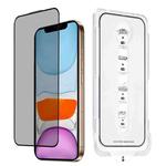 For iPhone 11 Dust-Free Easy Install Privacy Tempered Glass Film(Black)