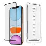 For iPhone 11 Dust-Free Easy Install HD Tempered Glass Film(Black)