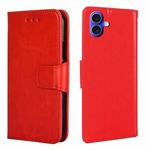 For iPhone 16 Plus Crystal Texture Leather Phone Case(Red)