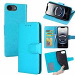 For iPhone 16e Crystal Texture Leather Phone Case(Sky Blue)