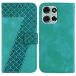 For Motorola Moto G75 5G Seven-shaped Embossed Leather Phone Case(Green)