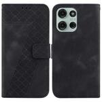 For Motorola Moto G75 5G Seven-shaped Embossed Leather Phone Case(Black)