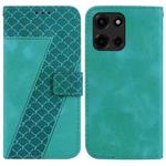 For Motorola Moto G 5G 2025 Seven-shaped Embossed Leather Phone Case(Green)