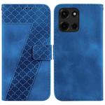 For Motorola Moto G 5G 2025 Seven-shaped Embossed Leather Phone Case(Blue)