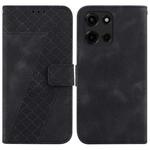 For Motorola Moto G 5G 2025 Seven-shaped Embossed Leather Phone Case(Black)