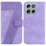 For Motorola Moto G56 5G / G66j 5G / G66y 5G Seven-shaped Embossed Leather Phone Case(Purple)