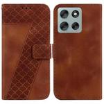 For Motorola Moto G56 5G / G66j 5G / G66y 5G Seven-shaped Embossed Leather Phone Case(Brown)