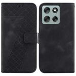 For Motorola Moto G56 5G / G66j 5G / G66y 5G Seven-shaped Embossed Leather Phone Case(Black)