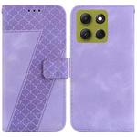 For Motorola Moto G86 5G Seven-shaped Embossed Leather Phone Case(Purple)