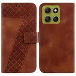 For Motorola Moto G86 5G Seven-shaped Embossed Leather Phone Case(Brown)