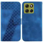 For Motorola Moto G86 5G Seven-shaped Embossed Leather Phone Case(Blue)