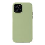 For iPhone 12 mini Solid Color Liquid Silicone Shockproof Protective Case(Matcha Green)