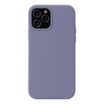 For iPhone 12 mini Solid Color Liquid Silicone Shockproof Protective Case(Lavender Grey)